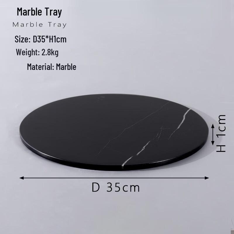 abay Round Marble-Pattern Acrylic Vanity Tray
