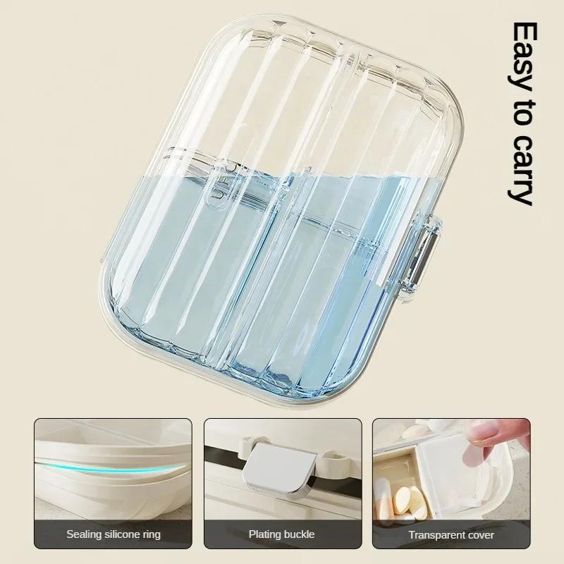 Mini Portable Multifunctional Storage Box Divided Compartments Medicine Boxes Sealed Moisture-proof Pill Cases Jewelry Box