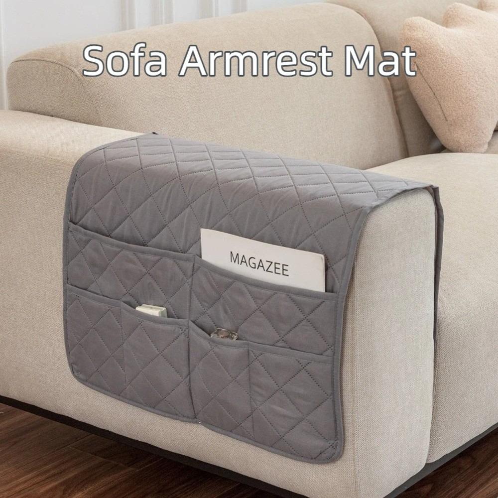 New Anti-dirty Sofa Armrest Covers with Storage Bag Waterproof Couch Arm Slipcover Washable Chair Arm Cover for Living Room