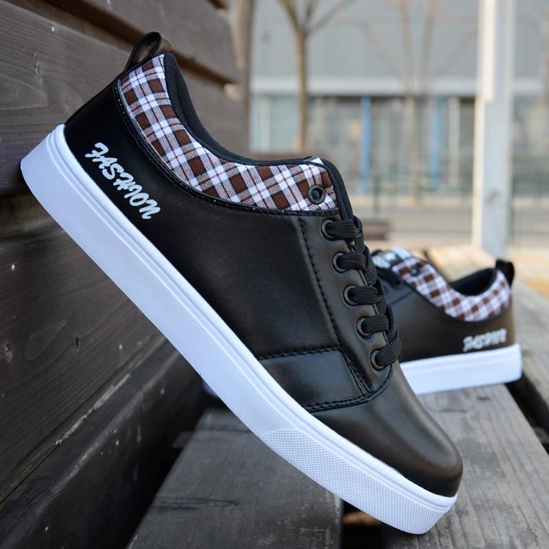 

2024 Брендовая мужская обувь Повседневная черная обувь Мужская весна-осень на шнуровке Мужская теннисная модная обувь кроссовки hjm67 6.5 чёрный