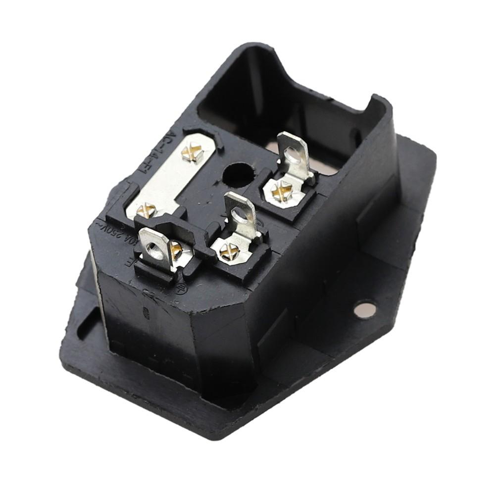 250V 10A IEC320 C14 Einbau Stecker 3-polige Panel Strombuchse mit Sicherungsschalter
