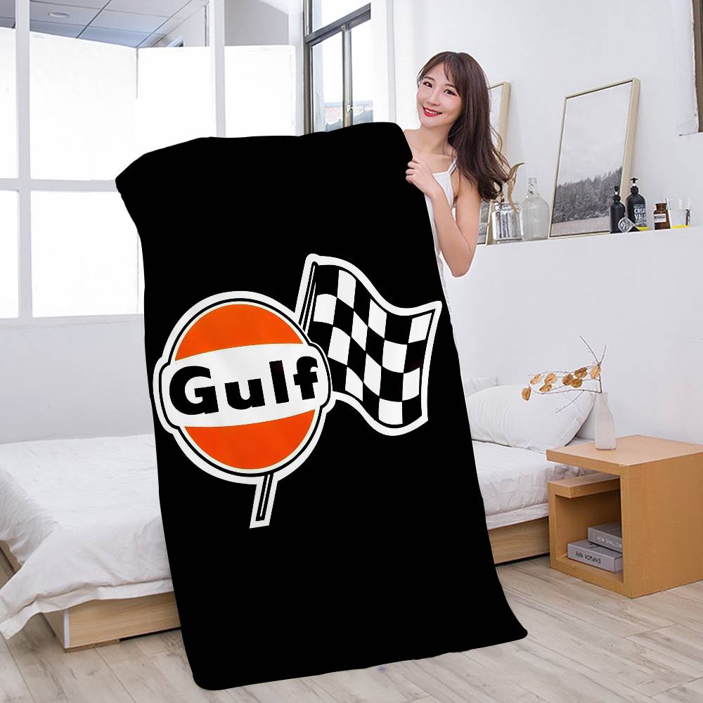 G-Gulf Racing Car Logo Microfiber Printed Beach Towel Mountain Climbing Yoga Beach Swimming Running Absorbent Soft Towel