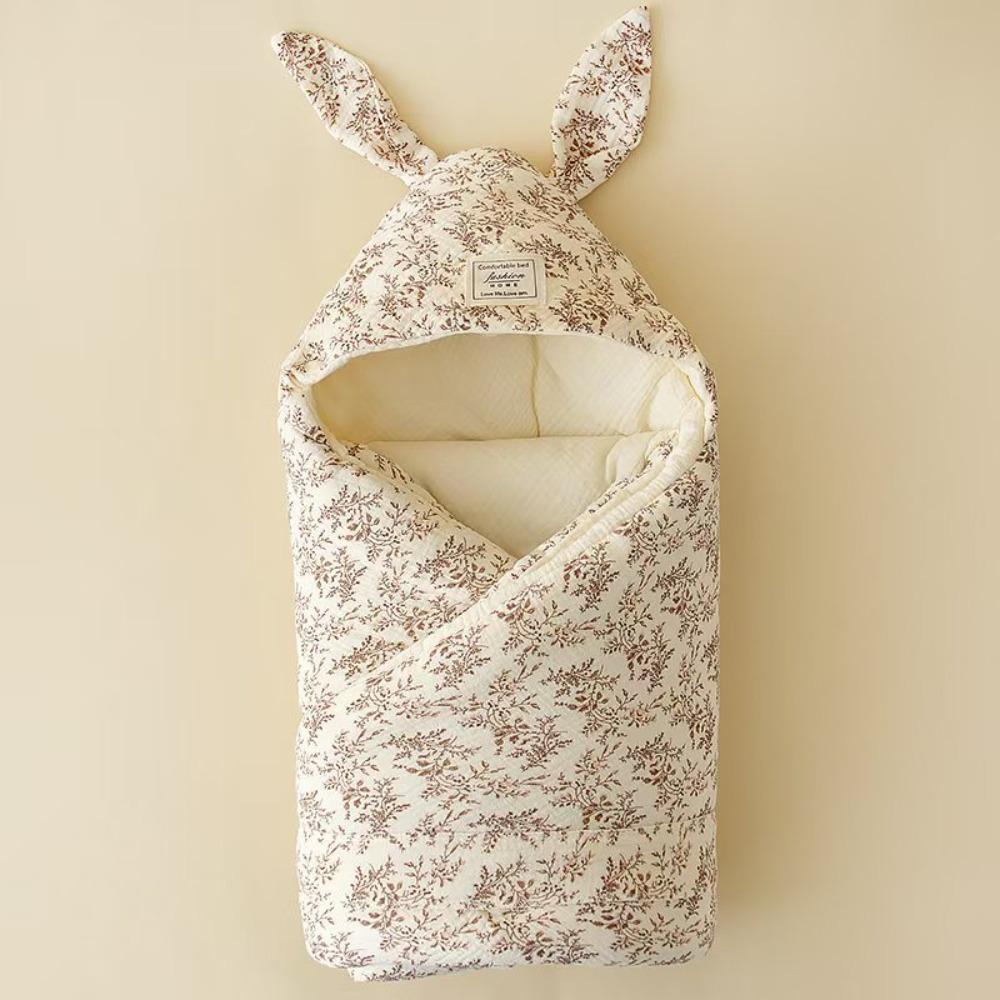 Extraweiche Thermische Puckdecke mit Hasenohren-Design Neugeborenen-Puckdecke Baby-Pucken Neugeborenenpflege