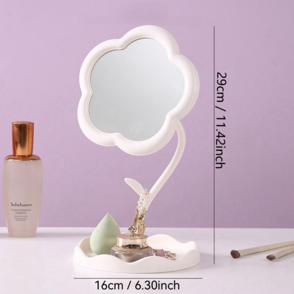 1pc Charming Sunflower Makeup Mirror with Storage Tray - 360° Swivelling,Adjustable Vanity Mirror Perfect for Bedroom Decoration