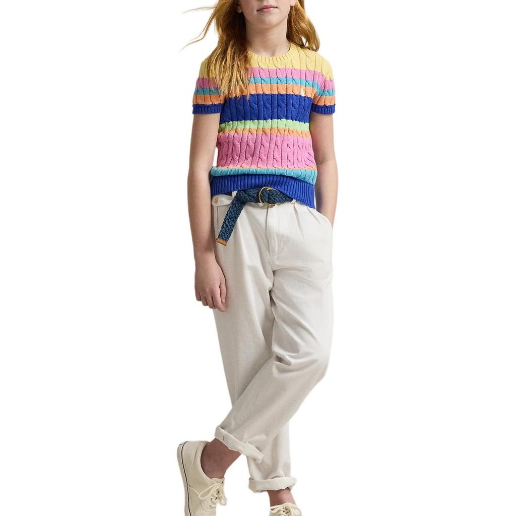 Polo Ralph Lauren Pullover Ss25 Rundhals Gestreift Kurzarm Strickware Mehrfarbig Kinder Kinderpullover CWPOSWEG6820532-999