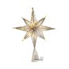 Mini Iron Star Topper Lighted Christmas Tree Ornament Holiday Decorations for Desktop Xmas Party Home Decor