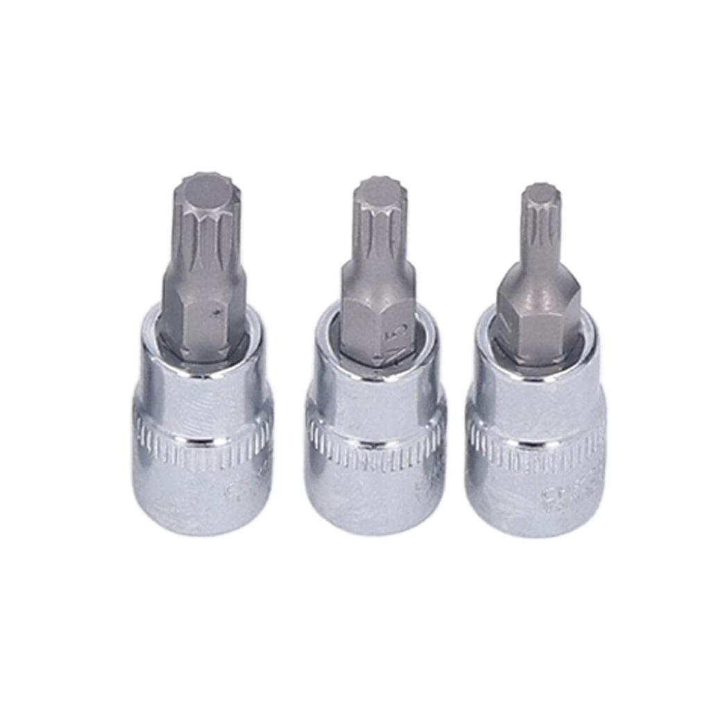 Saker Triple Square Spline Bit Socket Set of 10 with M4 to M18 Drive