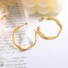 Roman Designer Twisted Wire C-Shaped Earrings, Titanium Steel with 18K Gold Plating, Personalized Design, Versatile Temperament.