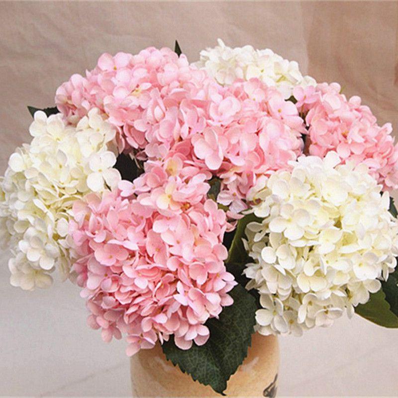 Elegant Faux Artificial Silk Hydrangea Bouquet For Stunning Home And Wedding Decor