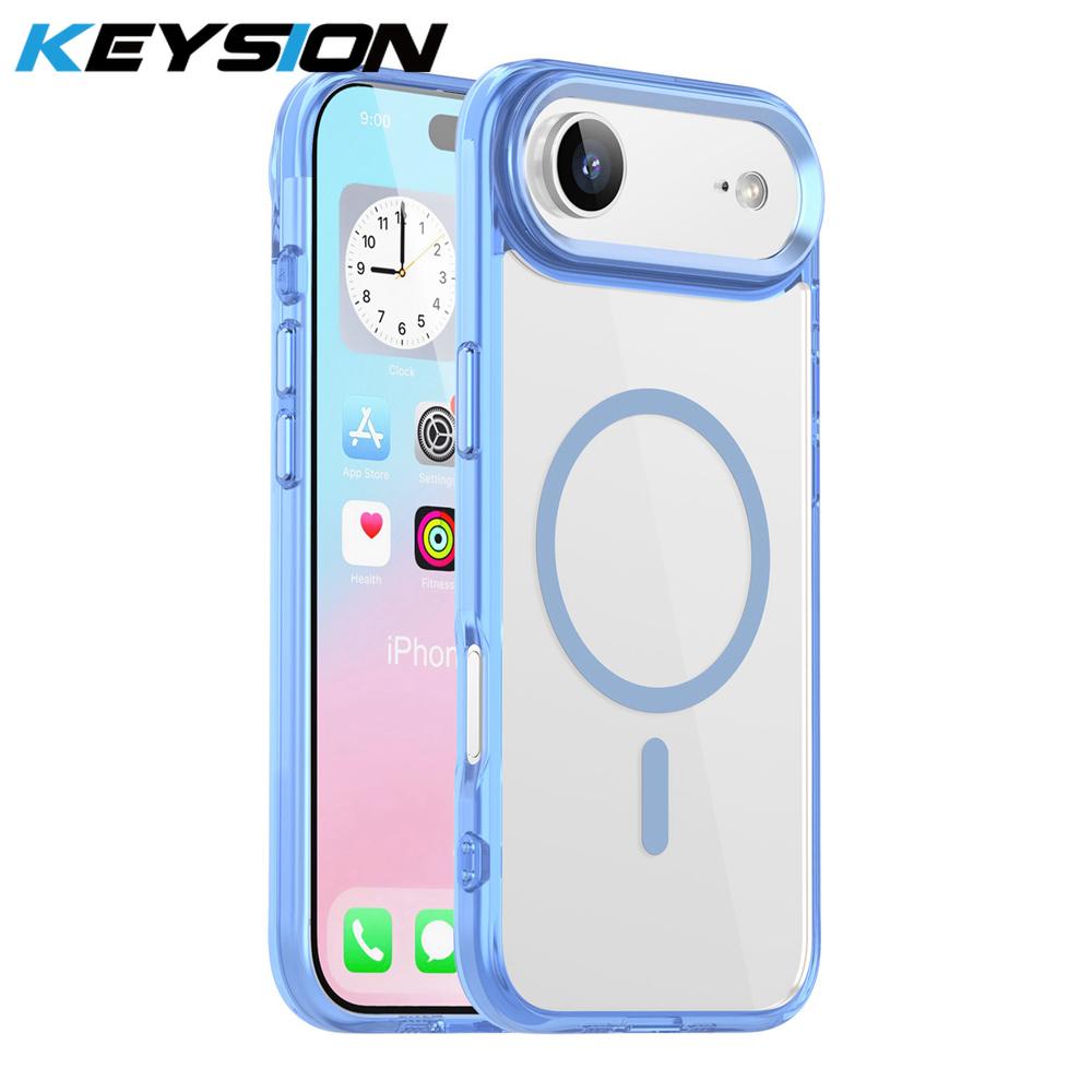 KEYSION Stoßfestes Transparentes Case für MagSafe für iPhone 17 17 Air Weiches TPU+PC Magnetisches Kabelloses Laden Telefon HD Klare Hülle