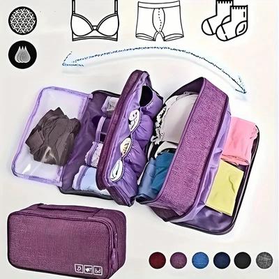 Reise tragbare Aufbewahrungstasche Leichter Reißverschluss-Organizer Vielseitige Aufbewahrungstasche für Unterwäsche Socken Kosmetik Kleidung Beutel