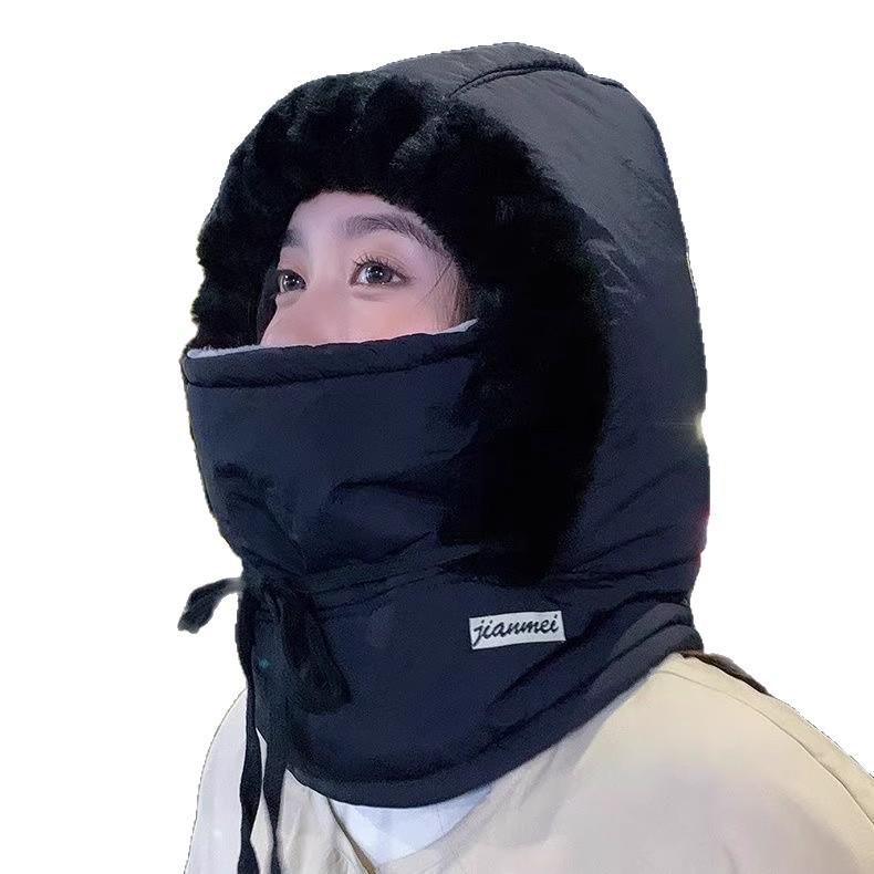 Autumn/Winter Warmth: Thickened Windproof Lei Feng Hat with Scarf