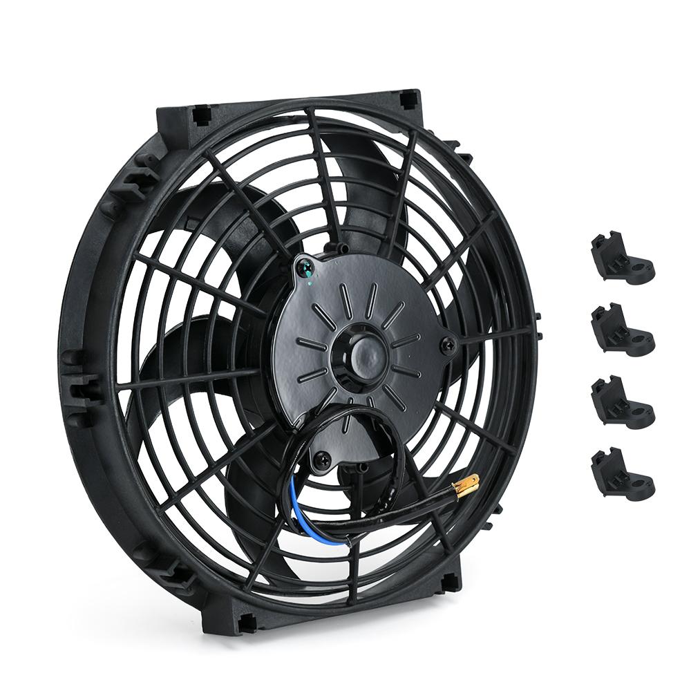 VR 10  Inch Slim Fan Electric Radiator Cooling 12V 800CFM 8 Blades Push or Pull Type Mount Kit Universal Fitment чёрный
