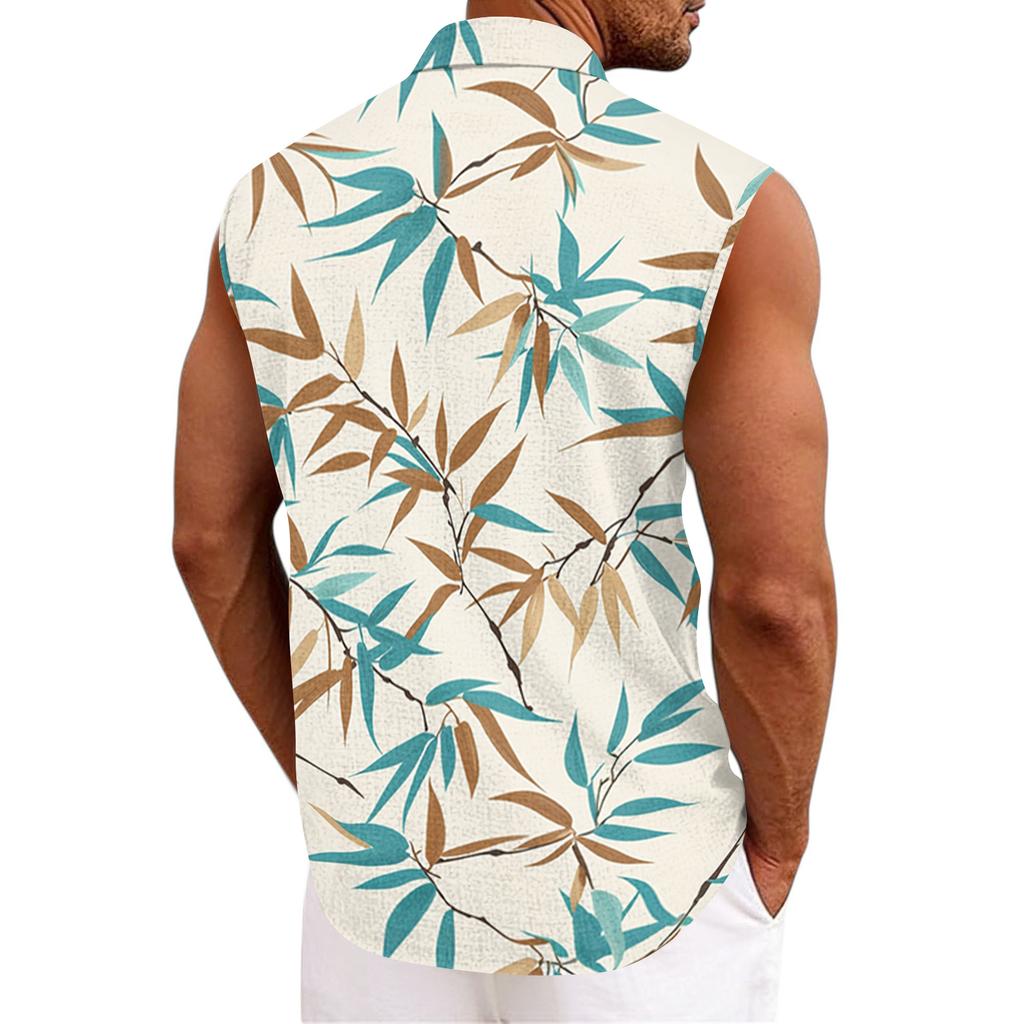 Men's Hawaiian Lapel Button-down Shirt T-shirt Top