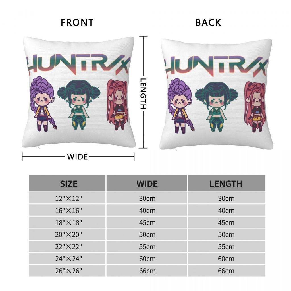 KPop Demon Hunters Huntrix Cartoon Pillowcase Double-sided Printing Polyester Cushion Cover Gift Throw Pillow Case Cover Home