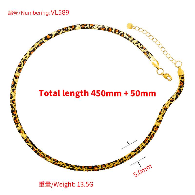 5Mm Stainless Steel Snake Blade Chain Bracelet Necklace Personalized Hip Hop Leopard Print Jewelry Set Vl588-589