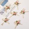 10Pcs Rose Bud Bow Patch Repair Decal Rose Bows Patches Applique Clothing Decoration  Accessories