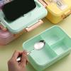 3Grids Bento Box Cute Animal Shape Sandwich Snack Food Container with Spoon Chopstick Portable Leakproof Lunch Box for Children