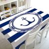 Strisce Blu e Bianche Decorazione di Lusso Cucina Matrimonio Tovaglia Tavolino da Caffè Tovaglia Impermeabile Nappe De Table