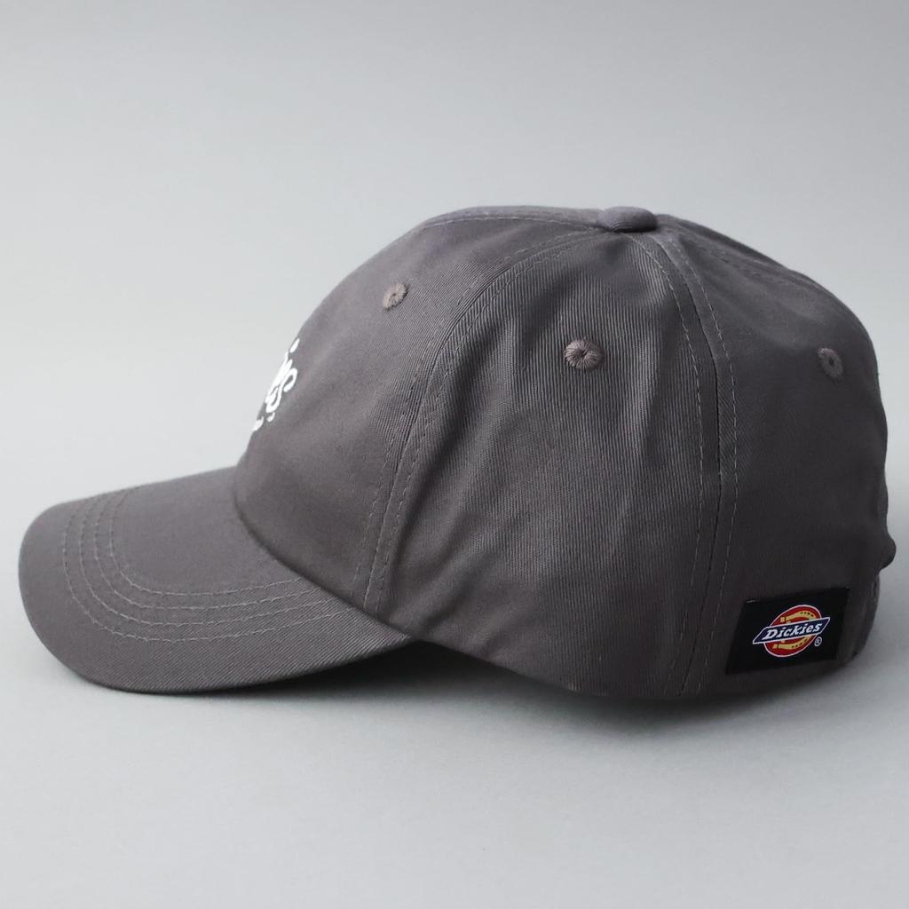 Dickies Patch Emblem Low Cap Logo Polo Cap Hat for Men and Women, Unisex, Solid Color, 874, 6-Panel Cotton Cap, Baseball Cap, Looking Charcoal, 024