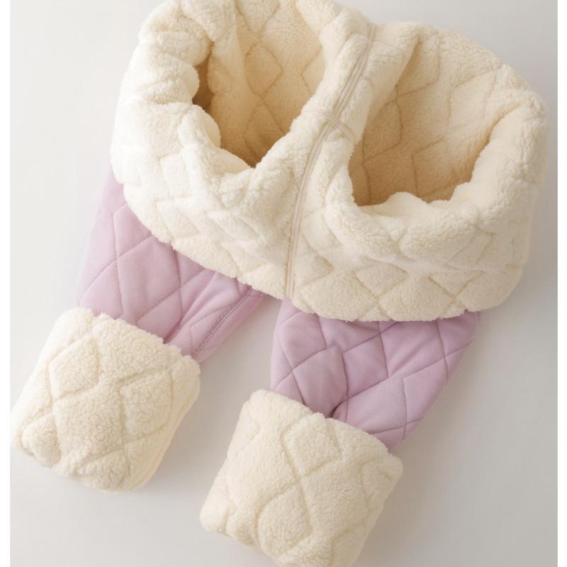 Cotton Pants Female Padded and Thickened Winter Outside Wearing De Down Bottoming Pants High Waist Lamb's Wool Warm Pants