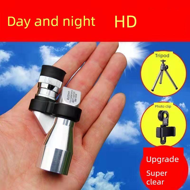Mini Telescope Metal Corner Small Outdoor Portable Astronomical Viewing Concert Professional High-Power Travel Single Tube