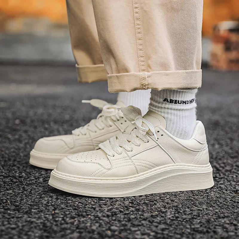 Fashion 2024 Spring Autumn New Designer Sneakers Men Fashion Casual Sports Platform Board Shoes Male Solid Color Zapatos De Hombre