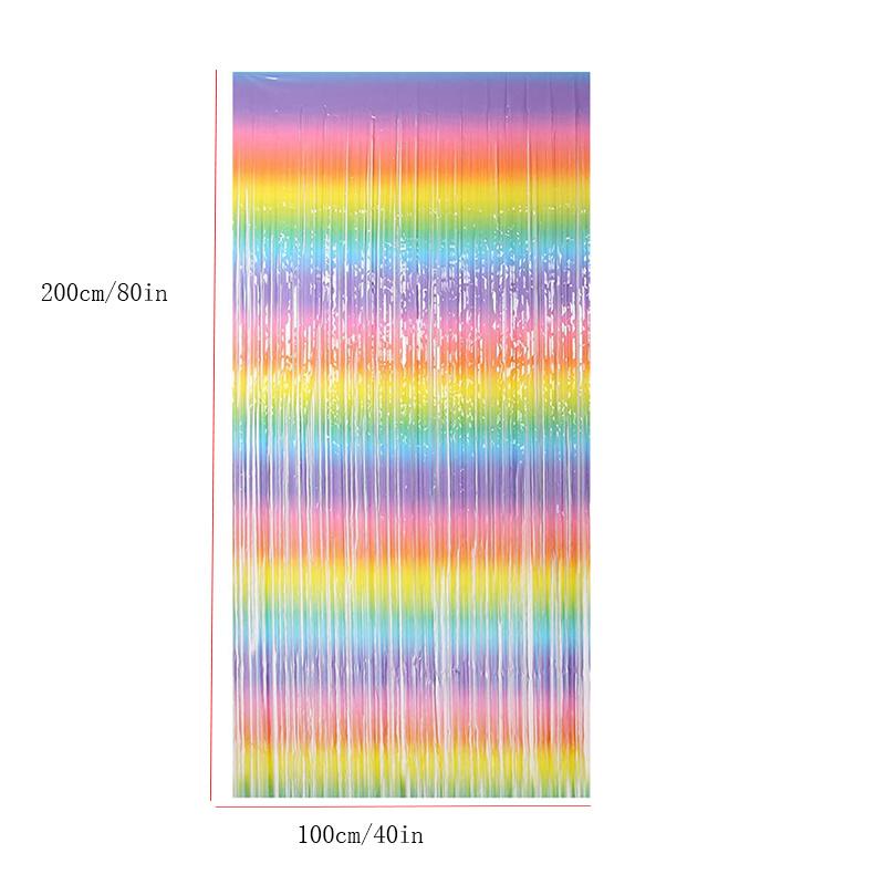 

1 шт. 2 м * 1 м Радужный градиент Macaron занавеска от дождя вечерние фон украшения занавеска от дождя разноцветный