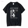 John Mayer search for everything tour merchandising musica pop T-shirt nera taglia media vintage lavata streetwear da uomo Leggermente elasticizzata