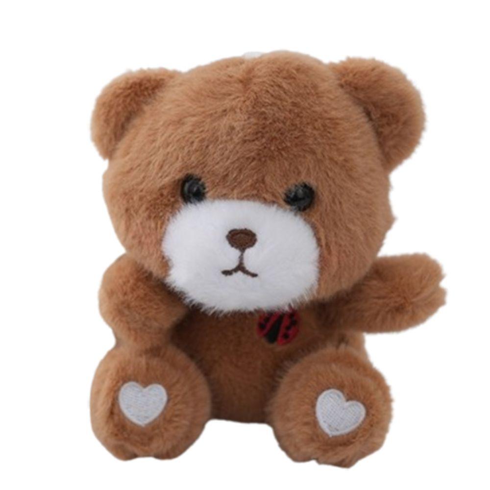 Embroidered Plush Bear Sitting Doll Plush Doll Bear Bag Pendant  Home Desk Decor