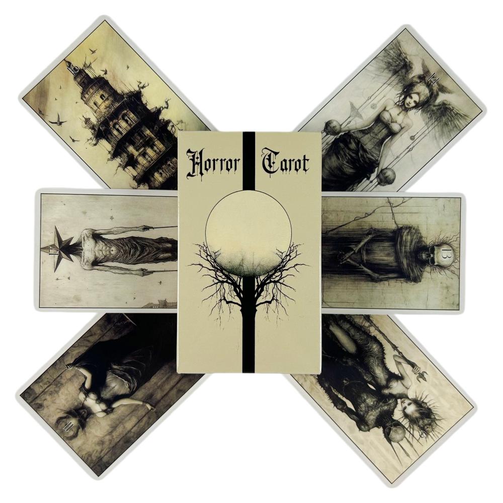 Horror Tarot Deck Card Game Full English Fortune Divination Tarot Cards For Beginner ,Suitable For Family Gathering Board Game
