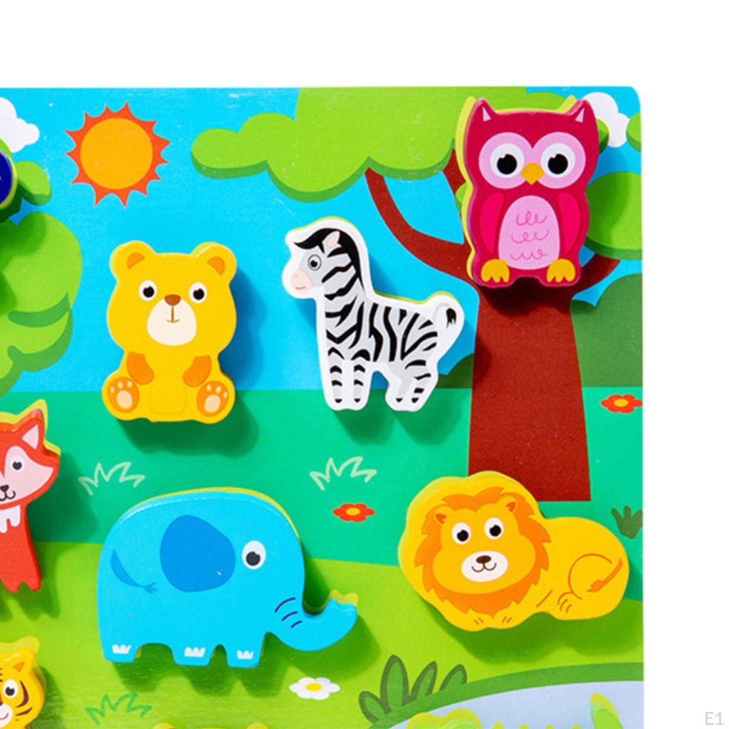 Montessori Wooden Puzzles, Activity Toys, Animal Developmental Toy, Toys for Baby, Toddlers,