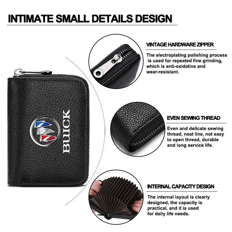 Leather Car Driver's License ID Card Bank Card Wallet Car Styling For Buick Verano Velite Lesabre Riviera Avenir GL6 GL8 Envision Excelle