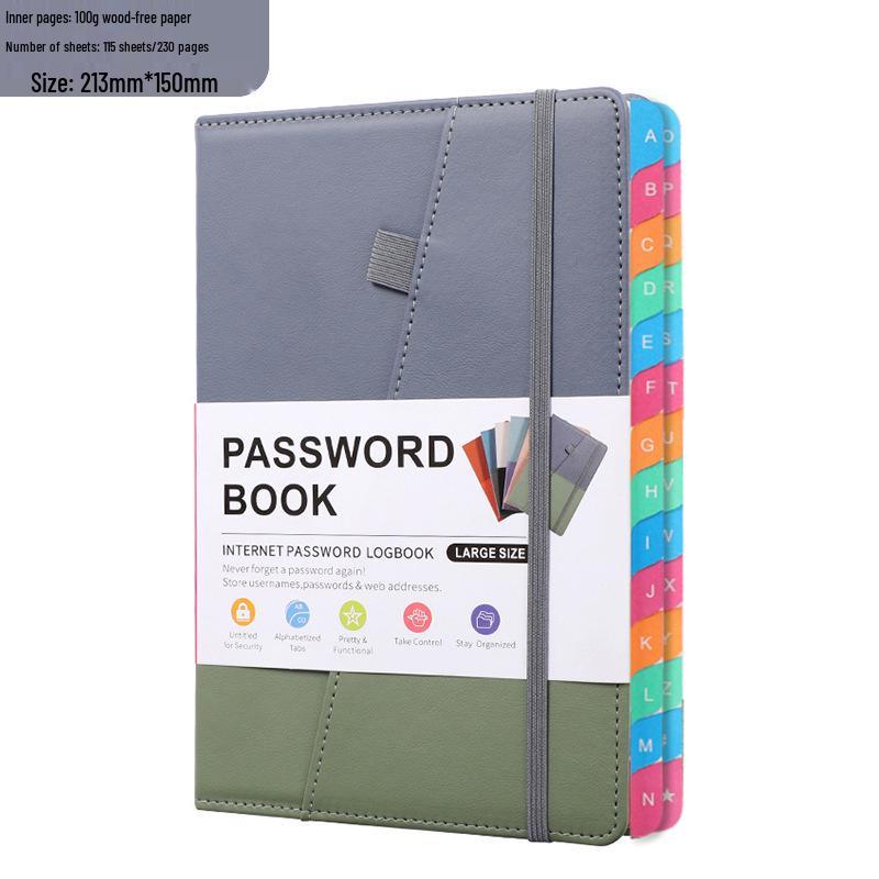 A5 Password-Protected Notebook for Website & Contact Management
