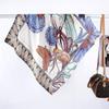 Women S Vintage Printed Satin Square Scarf Summer Versatile Sun Protection Beach Wrap