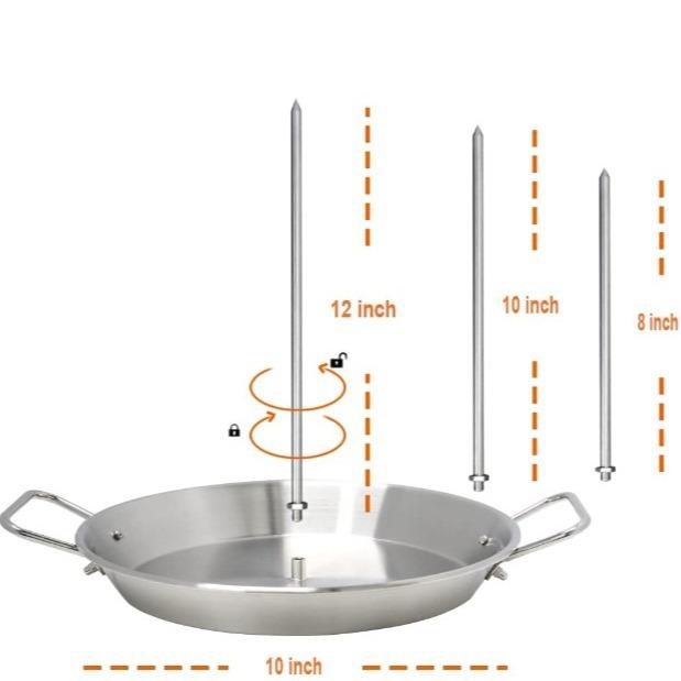 

Vertical Brazilian Barbecue Skewer Set with Removable Grilling Meat plate Spit Round Base Suitable for Whole Chicken Sausage