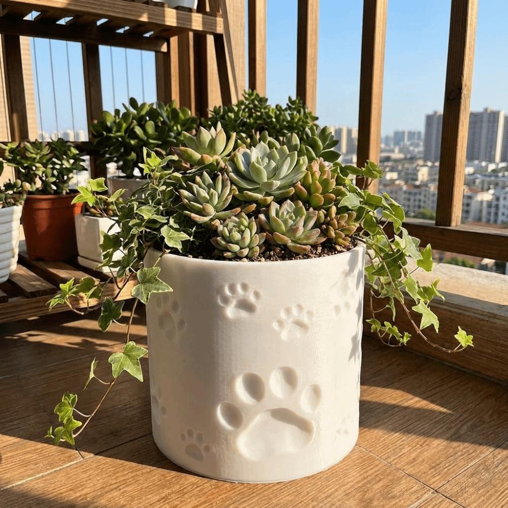 3D Printing Succulent Plant Container Cylinder Shape Decorative Planter Flower Pot  Desktop Decor