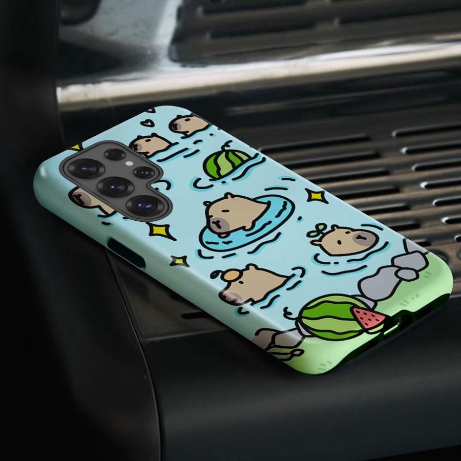 Cartoon Capybara Soft Cover Capa Phone Case for Samsung Galaxy S25 S24 Ultra S25Ultra S23 A26 A16 S20 FE S23Ultra A56 A36