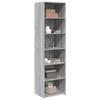 VidaXL Buffet haut sonoma gris 50x41x185 cm bois d'ingénierie, buffet, armoire de rangement, armoire haute, armoire, armoire 3281685