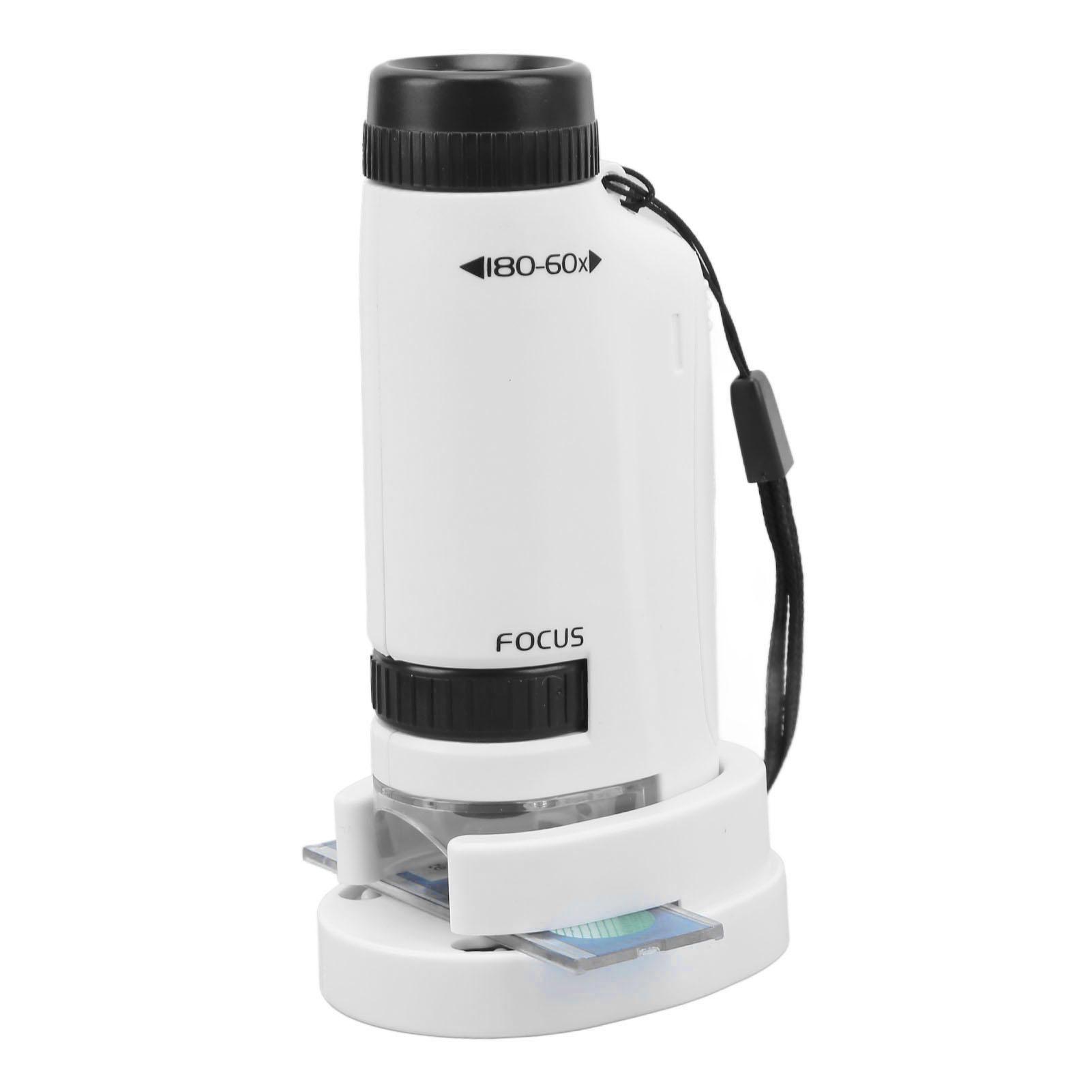 

2211 Small Handheld Round Handle Microscope 60X to 120X Mini Pocket Microscope with LED Light