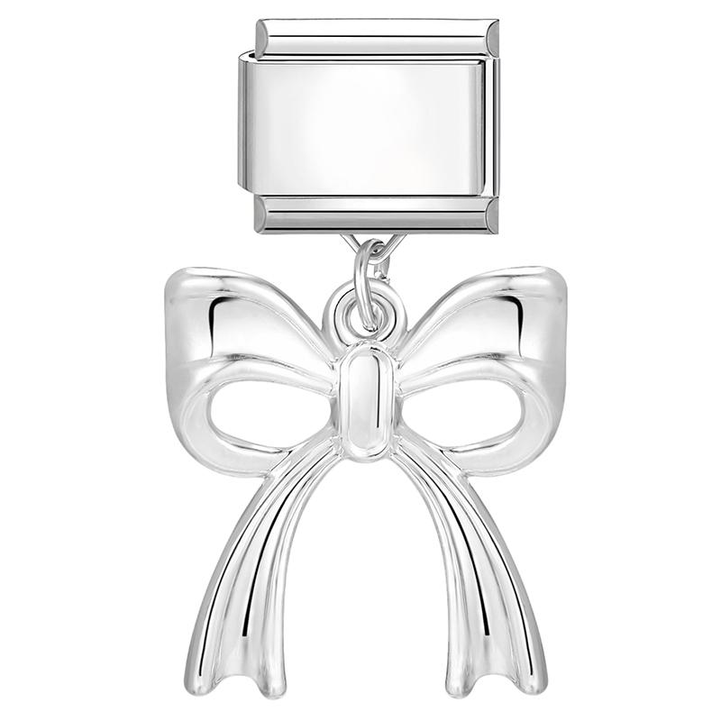 New Bow Crown Butterfly Heart Key Cherry Pendant Italian Charm Link Stainless Steel Fit 9MM Bracelet Women Men DIY Making Gifts