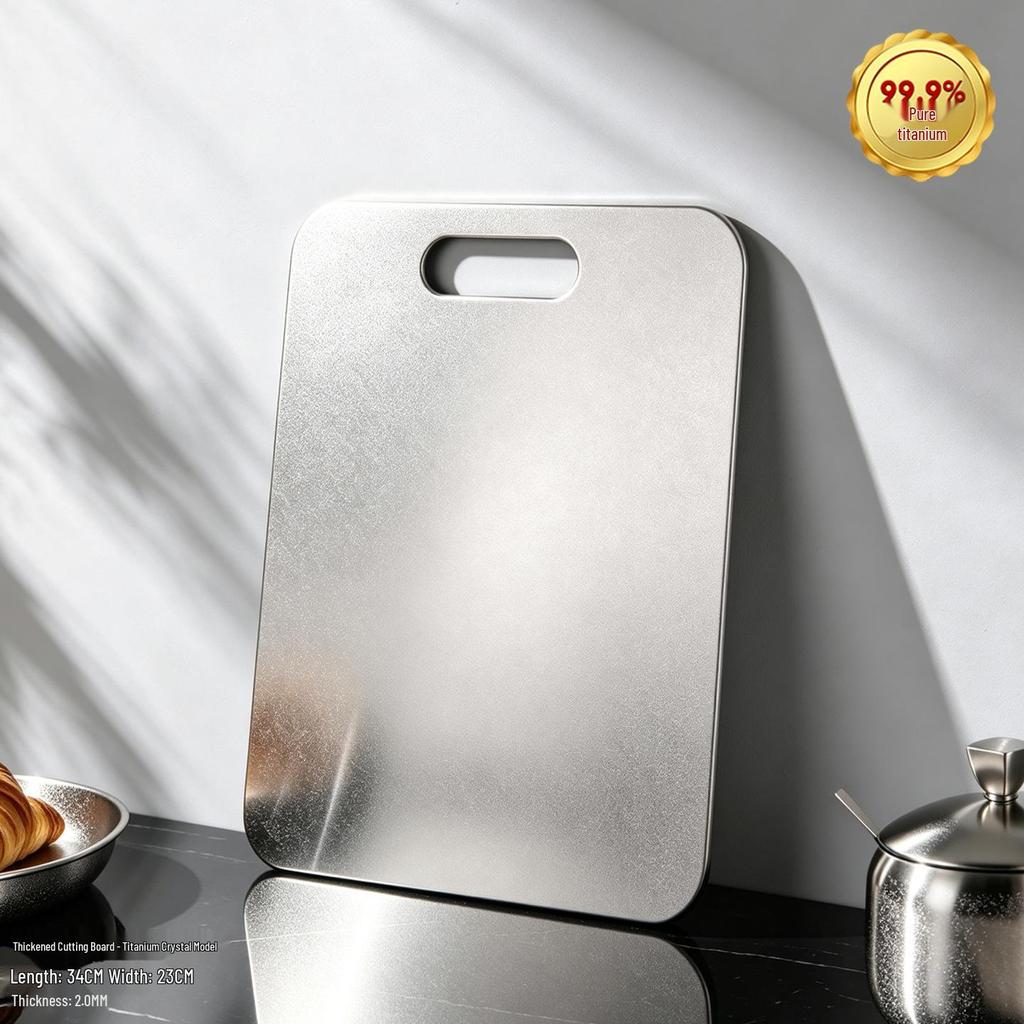 Large Pure Titanium Double-Sided Cutting Board - Thick, Anti-Mold, Washable for Vegetables and Fruits
