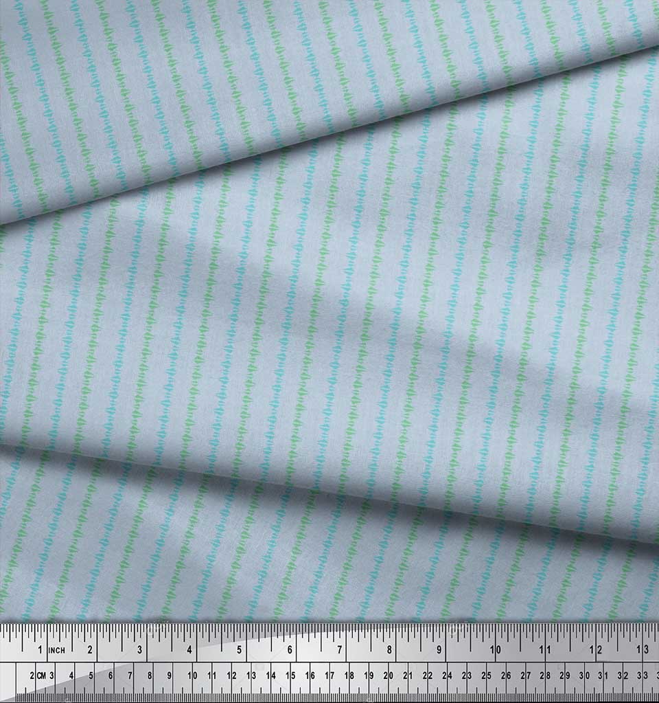 Soimoi Japan Crepe Satin Fabric Triangle Shirting Printed Craft Fabric by the Metre 42 Inch