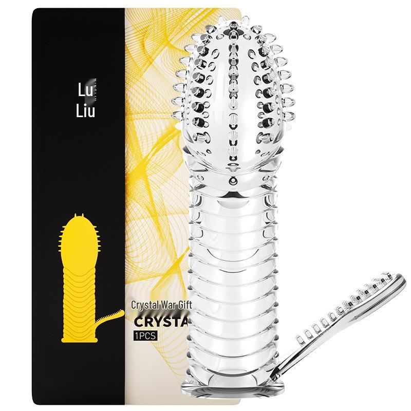 Celebrity Erotic Wolf Tooth Crystal Sleeve for Men - Thickened God of War Alternative Toy.
