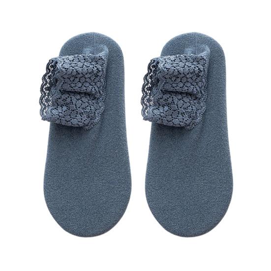 Women Winter Ankle Socks Thermal Socks with Lace Cuffs Warm Socks with Anti-Slip Sole for Daily Wear Street Dates