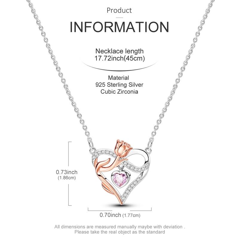 New 925 Silver Necklace Zircon Heart Butterfly Simple Necklaces For Women Anniversary Birthday Jewelry Gift Female