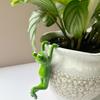 Resin Crafts Frog Bonsai Ornaments Cartoon Animal Statue Funny Frog Hanging Flower Pot  Home Decor