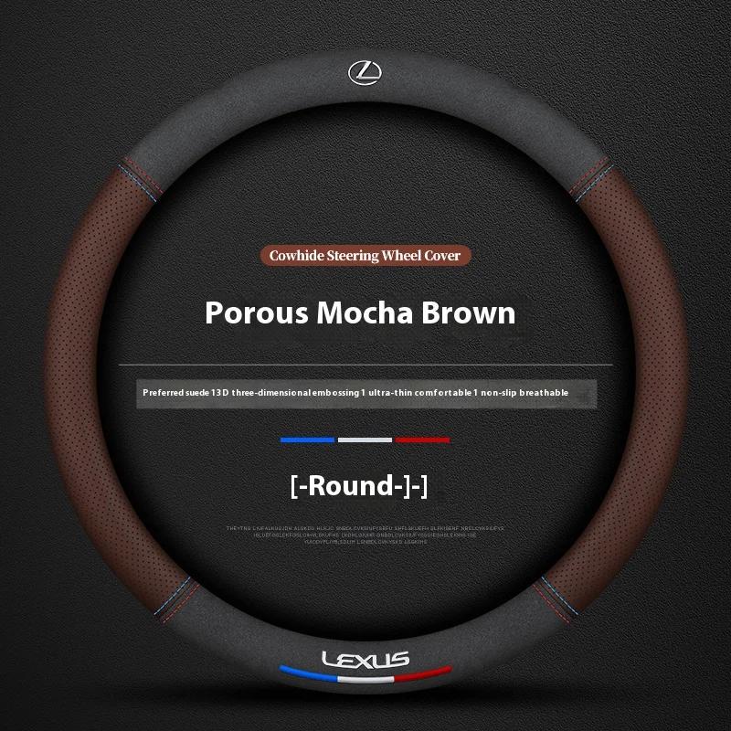 Car Suede Leather Steering Wheel Cover For Lexus F Sport ES200 ES300 RX300 LS500h GS250 GS300 IS300 CT200h NX300 UX300 LX570 HS