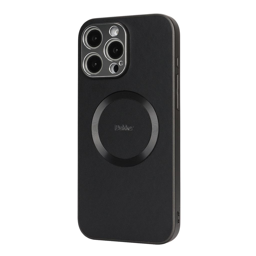 Plain Leather Magnetic Mobile Phone Case for iPhone16PROMAX Anti-drop 14/13/12 Wireless Charging Leather Pattern Case
