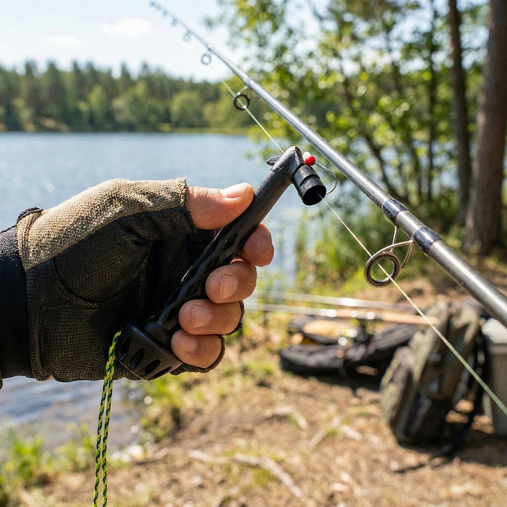 Fischerei Angler Schnur Einfädler Angelzubehör Zum Einfachen Montieren Kleiner Fliegen Vorfachknoten Hilfe Funktioniert mit den Meisten Haken und Vorfächern